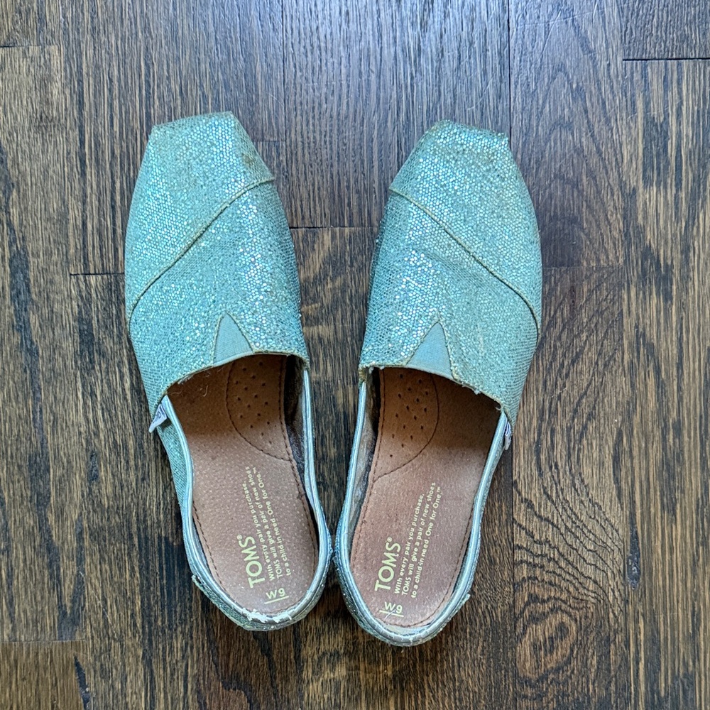 TOMS Women's Sparkling Slip-On Shoes - Light Blue